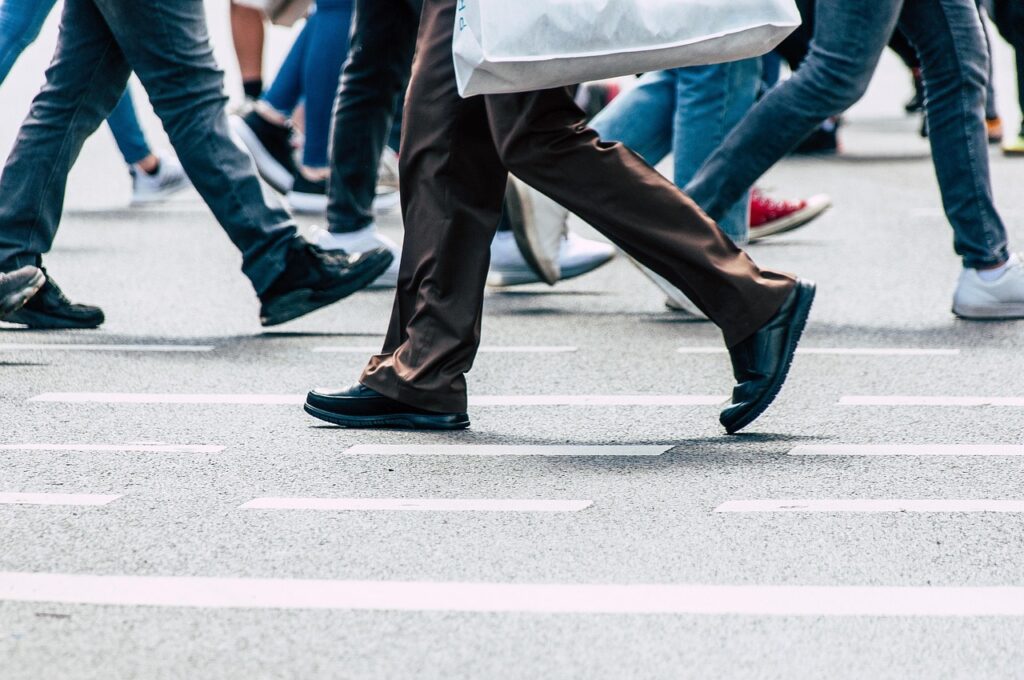 pedestrian, feet, steps, people, road, people, people, people, people, people